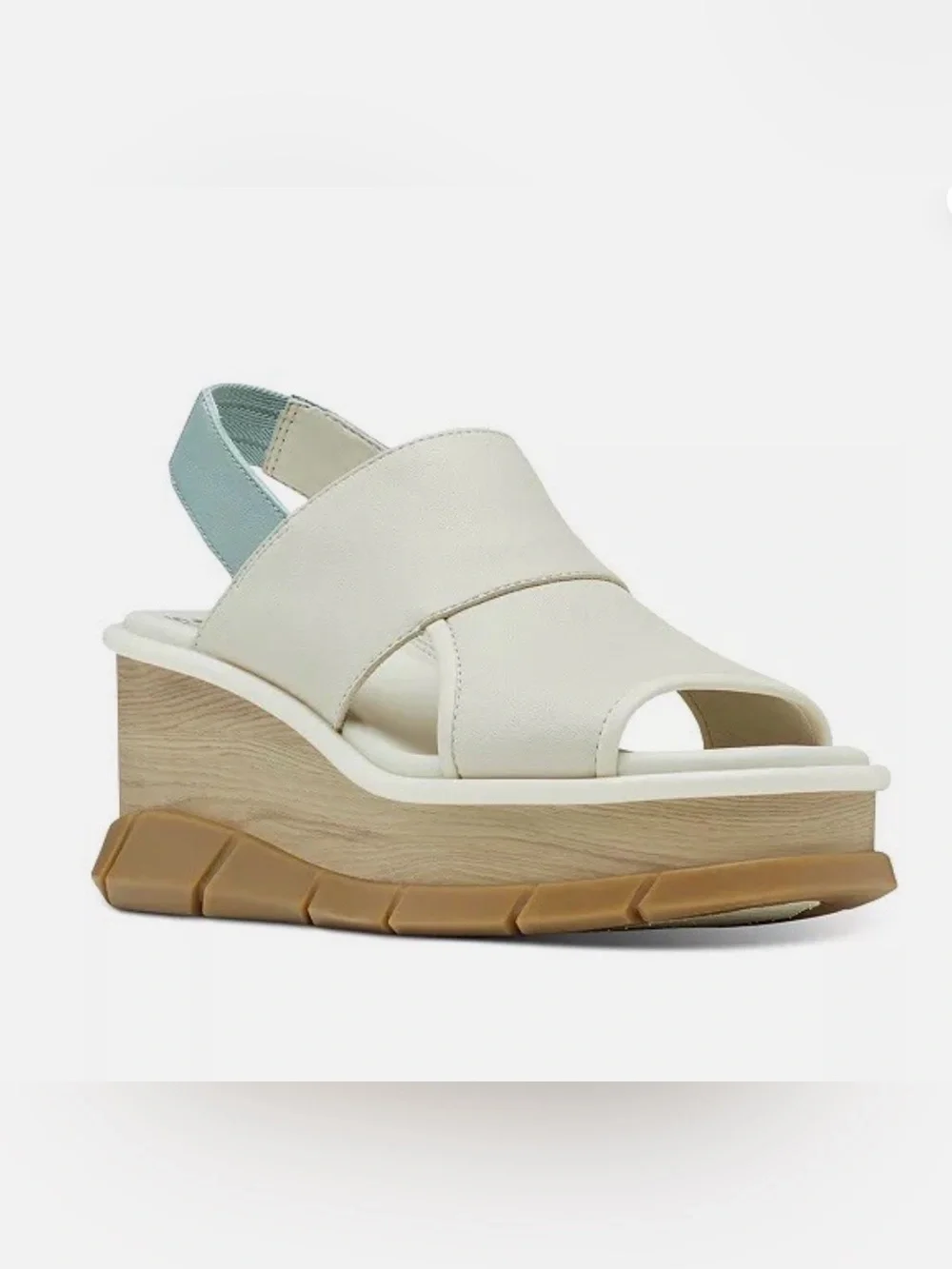 Sorel Joanie III Slingback Sandals Chalk Crushed Blue Wedge Sandal Size 7